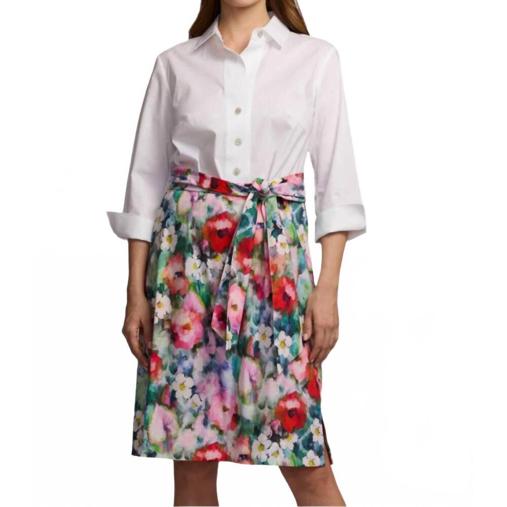 NEW HINSON WU charlotte quarter sleeve dress in watercolor garden
